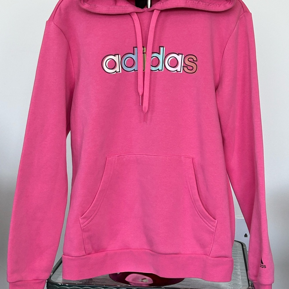 Adidas Pink Oversized Long Sleeve Hoodie